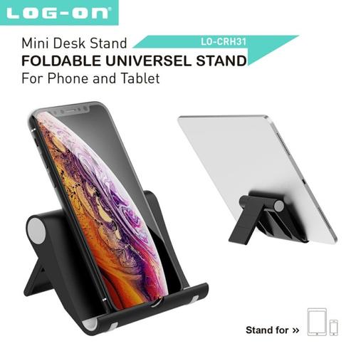 Foto Produk Log On CRH31 Foldable Universal Stand Holder Phone HP premium - Hitam dari Log-on Official Store