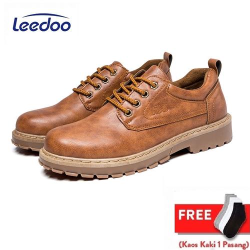Foto Produk Leedooo Sepatu Casual Pria Sepatu Formal Pantofel Kulit Sintetis MC401 - Cokelat, 39 dari Leedoo