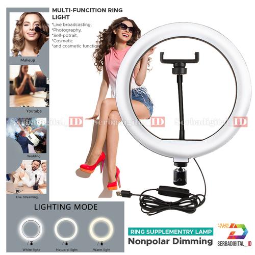 Foto Produk Ring Light Cruf LED 26 Cm/10 inch Make Up Vlog Live streaming dari serbadigital-id