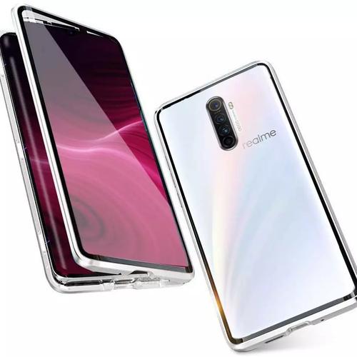 Foto Produk Magnet Magnetic Duoble Glass Casing Case Cover Metal Realme X2 Pro - Silver dari Vinvend ACC