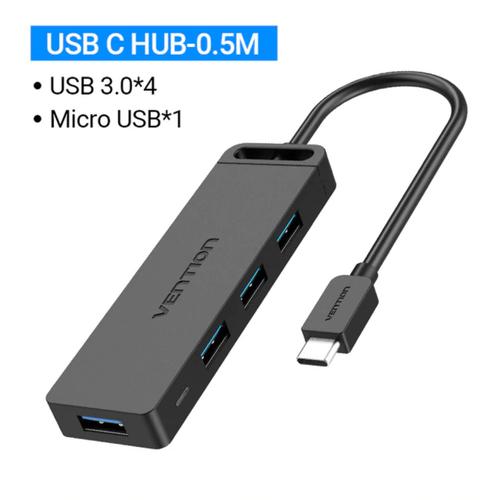 Foto Produk Vention Usb Hub Type C 3.1 USB 3.0 2.0 Multi Usb Micro Power Supply - TGK, 0.5m dari SinShe-Tekno