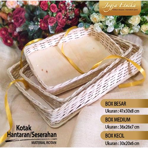 Foto Produk Box Kotak Hantaran Seserahan Keranjang Rotan /KECIL / MEDIUM - Kecil dari Jogja Etnika