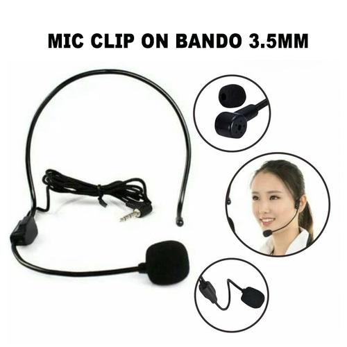 Foto Produk Mic Clip On Bando / Microphone Kabel Headset Bando Jack 3.5Mm dari mofan accesories