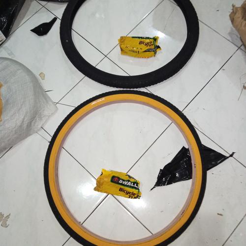 Foto Produk 1 paket Ban luar dalam 24 x 1.75 Sepeda Deli Tire Swallow 175 dari Sekawan Sepeda