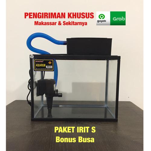 Foto Produk PAKET IRIT AQUARIUM NIKITA SIZE S/M/L + TOP FILTER 3in1 (Bonus Busa) - S dari EPEMART
