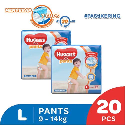 Foto Produk Buy 1 get 1 Free Huggies Dry Pants eco pack L 20 ED 2021 dari KOTEX HUGGIES INDONESIA