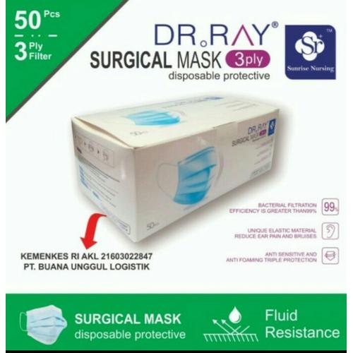 Jual PROMO! 4 BOX Masker Medis isi 50 3ply, Earloop Surgical Mask by Dr ...