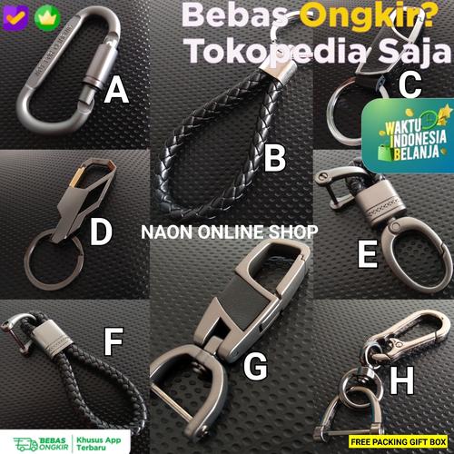 Foto Produk Keychain Metal Leather Gantungan Kunci Pinggang Kulit Asli Motor Mobil - B ROPE dari Naon Online Shop