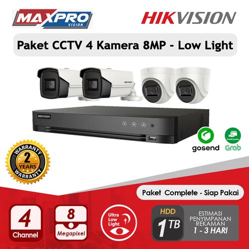 Foto Produk PAKET CCTV 4 CAMERA 8MP LOW LIGHT 1 TB HDD HIKVISION dari Maxpro Vision