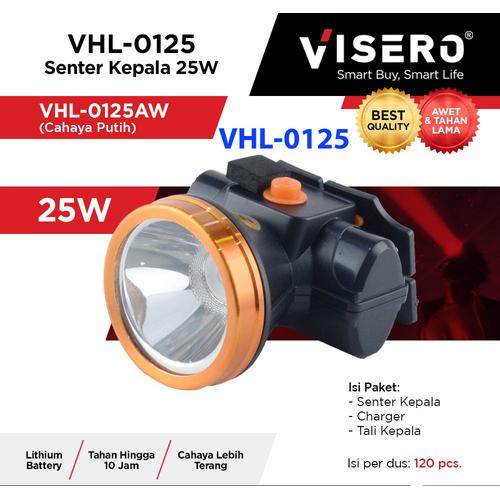 Foto Produk Senter kepala 25w cahaya putih VISERO VHL-0125 25w head lamp headlamp dari Warunglistrik