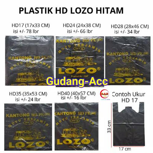 Foto Produk KANTONG PLASTIK KRESEK LOZO TEBAL HITAM UKURAN 17 24 28 35 40 CM - lozo 17cm dari ACC DEPOK