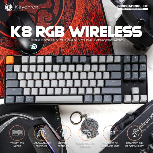 Foto Produk Keychron K8 RGB Hotswap - Wireless Gaming Keyboard dari GOODGAMINGM2M