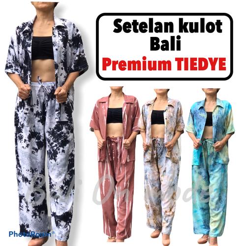 Foto Produk Setelan kulot Tiedye Bali panjang kerah kemeja dari Bali On Mode