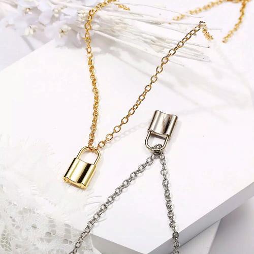Jual Simple Vintage Lock Necklace 