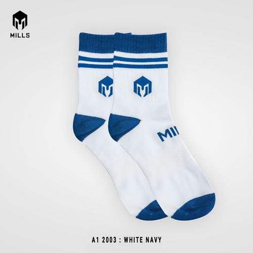 Foto Produk MILLS Kaos Kaki Olahraga Quarter Socks A1 2003 - WHITE - NAVY, M dari MILLS Official