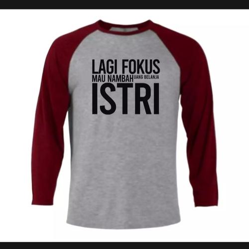 Foto Produk Kaos Lengan Panjang "LAGI FOKUS" Pria/Wanita. - Maroon, M dari FERDINANDTOSERBA.ID