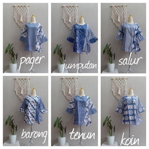 Foto Produk Blus Atasan Batik Wanita Kerja Modern dari Toko Rame Laris
