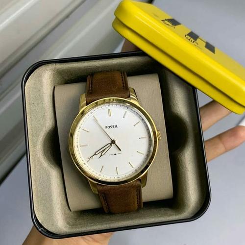 The Minimalist Three-Hand Brown Leather 