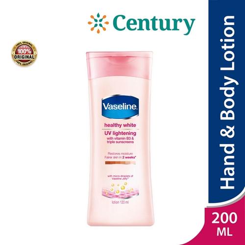 Foto Produk Vaseline Healthy White Skin Whitening Lotion (New) 200ML / Handbody dari CENTURY HEALTHCARE
