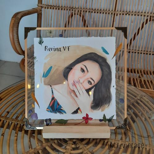 Foto Produk Kado Lukis Frame Akrilik Pressed Flower - 1 wajah dari inci_vintage