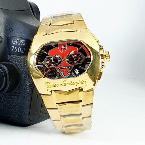 Foto Produk JAM TANGAN PRIA LAMBORGHINI E2156 JAM TANGAN COWOK CHRONO AKTIF - GOLD - Gold Red dari Triple - T