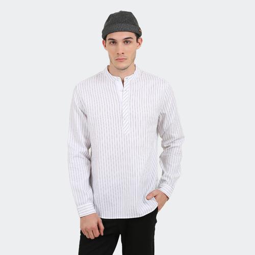 Foto Produk Hubbu Kemeja Lengan Panjang Garis Pria B01181H Putih - S dari HUBBU OFFICIAL
