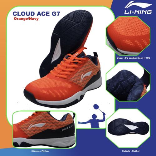 Foto Produk Sepatu Badminton Lining Cloud Ace 7 G7 Orange / Navy dari Lefin Sport + Music