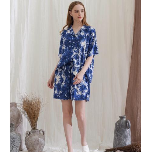 Foto Produk Sadie set in Blue Bold - Sleepwear / Piyama Baju Tidur Rayon by RAHA dari Raha Sleepwear