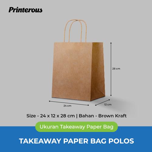 Foto Produk Paper Bag Polos / Kantong Kertas Polos - 24x12x28 cm dari Printerous