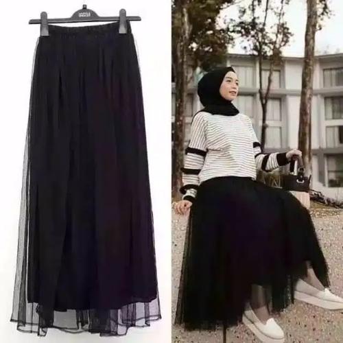 Foto Produk ROK TUTU POLOS DEWASA SKIRT.Bahan HYGET - Hitam, All Size dari 74store