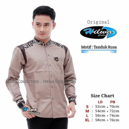 Foto Produk Baju Koko Hilwa Batik Koko Azzahir Koko Gus azmi Koko Hadroh Koko Pria - Cokelat, S dari fashion muslim RA