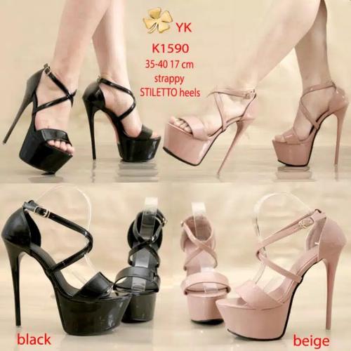 Jual YKshoes 1590 heels 17cm strappy 