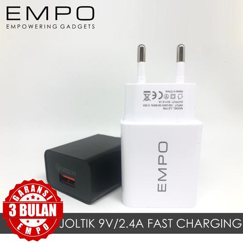 Foto Produk JOLTIK TRAVEL ADAPTOR COLOKAN CHARGER USB 1 PORT FAST CHARGING - PUTIH dari EMPO