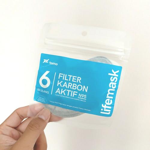Foto Produk REFILL FILTER MASKER JOKOWI /MASKER TOMO LIFEMASK KARBON N95 ISI 6PCS dari EZ EAZYMART
