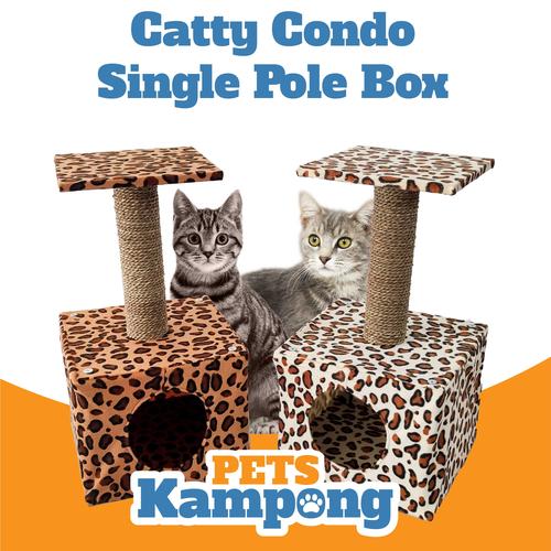 Foto Produk Mainan kucing Cat Condo tree Garukan scratcher tingkat single box - Orange dari Pets Kampong
