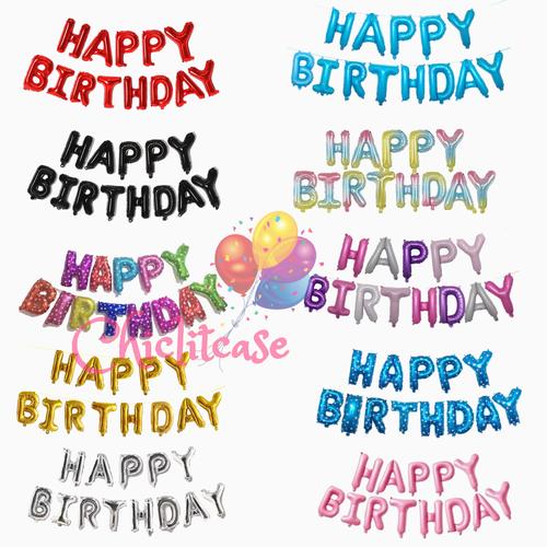 Foto Produk Balon foil huruf tulisan happy birthday set 16 inch 40cm - pink doff dari chic lit case