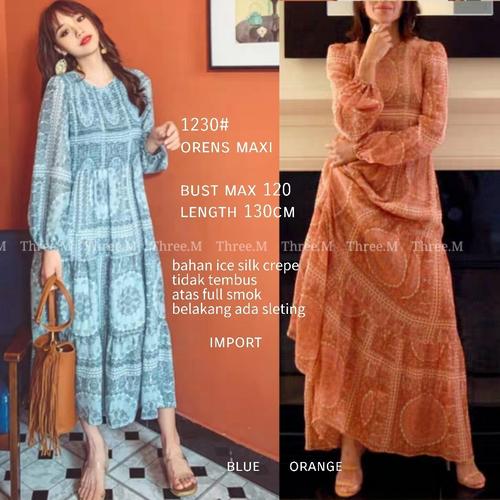 Foto Produk Ginna Orange Maxi Dress Import 1230 - Orange dari PiStar Women
