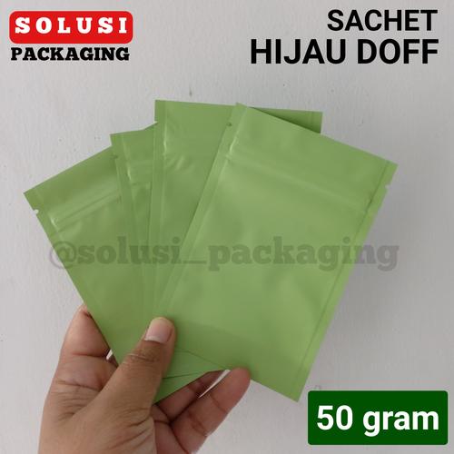 Jual SACHET HIJAU 50GR KEMASAN BAG KOPI PLASTIK KLIP KANTONG BUBUK