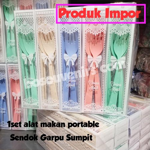 Foto Produk 1set Sendok Travel mika (sendok+garpu+Sumpit) |souvenir pernikahan dari Bosouvenir com