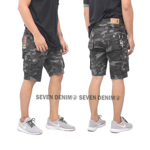 Foto Produk celana cargo loreng pendek pria seven denim original premium - Abu-abu, 34 dari playjeans