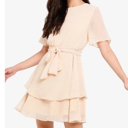 Jual Layered flare dress - Cream, M 