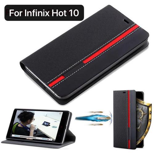 Foto Produk Case Infinix HOT 10 Flip Cover Walet Dompet Handphone Silikon Casing - Hitam dari Channel Cell Jakarta