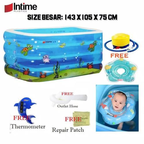 Foto Produk INTIME KOLAM RENANG ANAK BAYI KOTAK 4 RING BABY SPA POOL + POMPA dari bobo baby shop