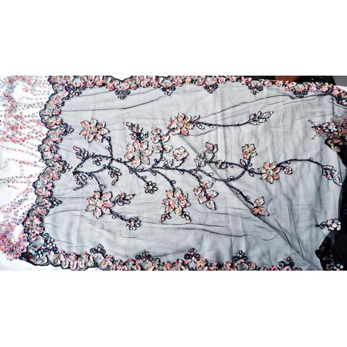 Foto Produk Selendang/Kerudung Pengantin Payet Handmade Pelangi AB- Premium Bordir dari jakahong studio