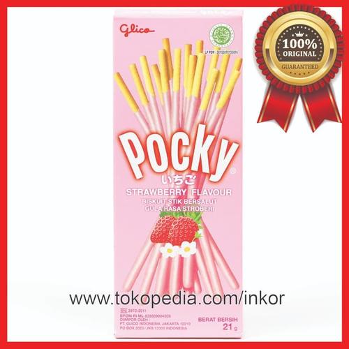 Gambar POCKY STRAWBERRY FLAVOUR RASA STROBERI MINI BOX 21GR dari Inko. undefined Tokopedia