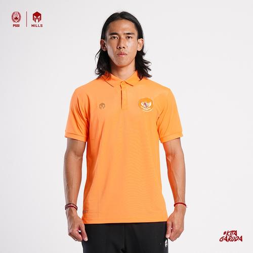 Foto Produk MILLS Timnas Indonesia Garuda Poloshirt 1701GR Orange, Charcoal, Green - Orange, XXL dari MILLS Official