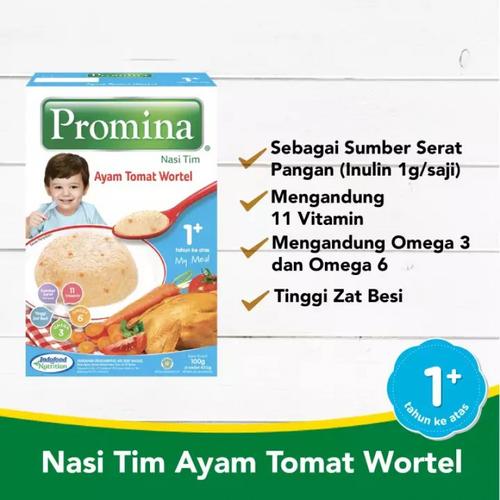 Foto Produk Promina Nasi Tim Ayam Tomat Wortel 100gr dari Yen's Baby & Kid Official Shop