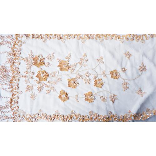 Foto Produk Selendang/Kerudung Pengantin Full Payet Handmade Nude/Kulit AB- Bordir dari jakahong studio