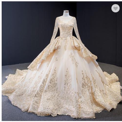 Jual wedding dresses heavy applique 
