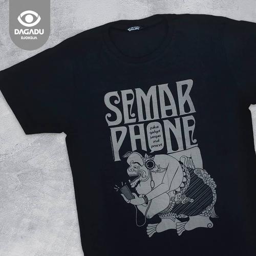 Foto Produk Kaos Jogja Dagadu Djokdja Aseli desain "SemarPhone" - Hitam, S dari Jogja & Kenangan
